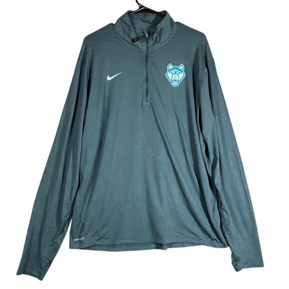 Nike Mens Jacket Gray 1/4 Zip DriFit Performance Athletic Lightweight Stretch XL - Picture 1 of 12